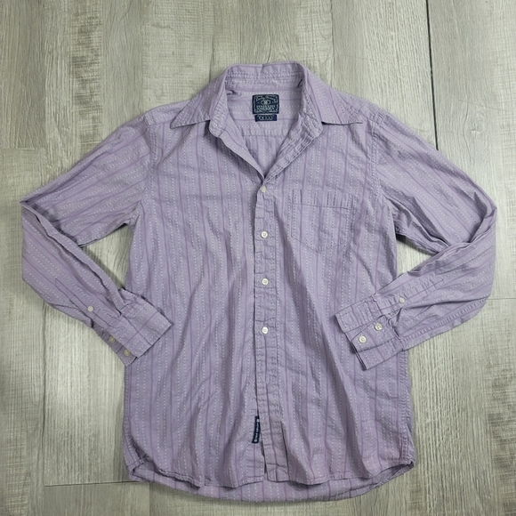 Lucky Brand Dungarees Violet Stripe Cotton Shirt - Picture 1 of 6